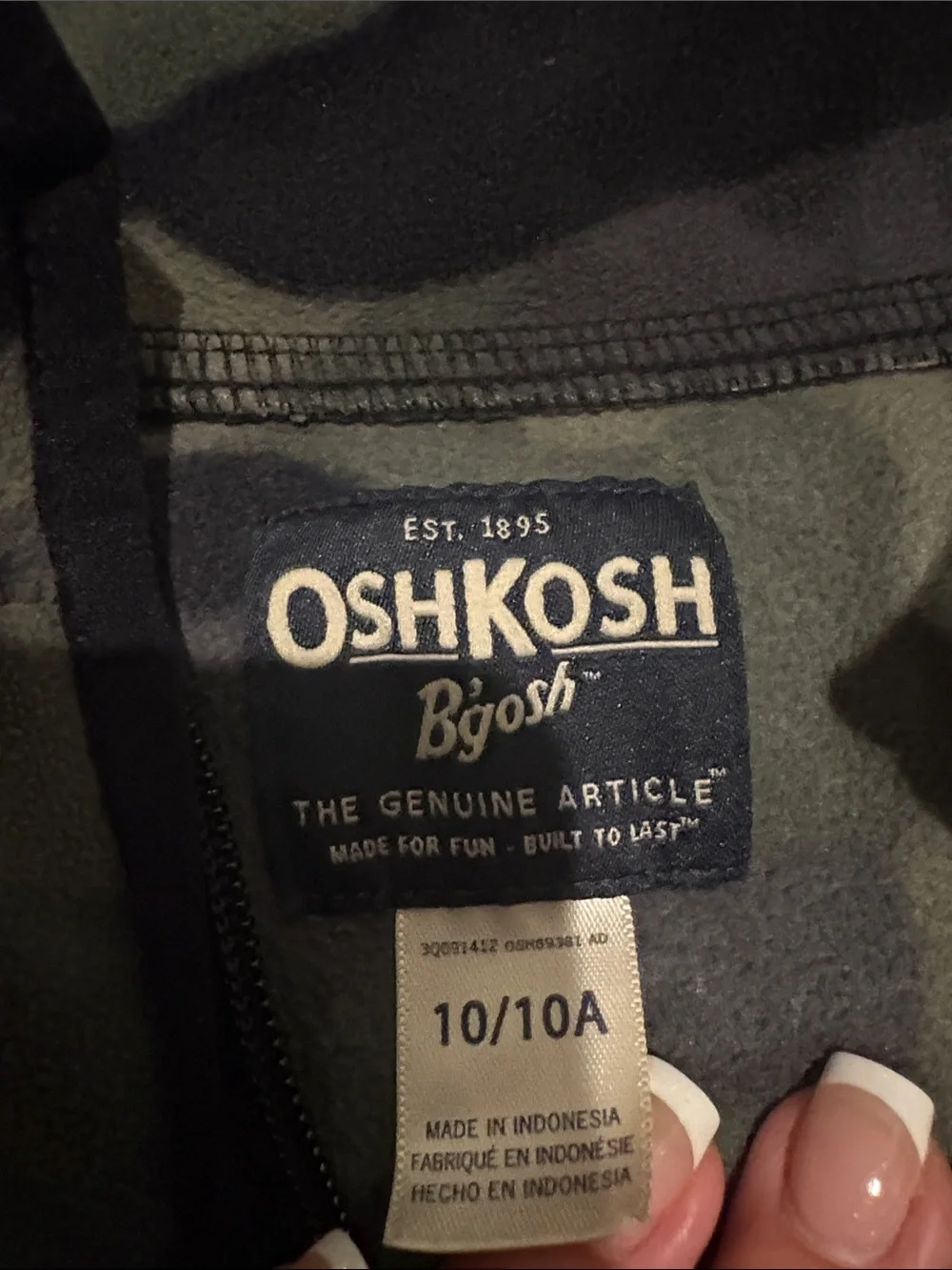 FREE in bundle OshKosh B'gosh Black Quarter-Zip Sweater with Green Camo Accents